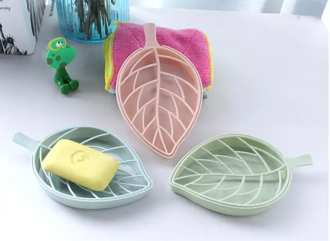 1PC Bathroom Shower Leaf Shape Soap Box Dish Storage Plate Hiking Home Case Container Travel Holder Fresh OK 0797 | Дом и сад