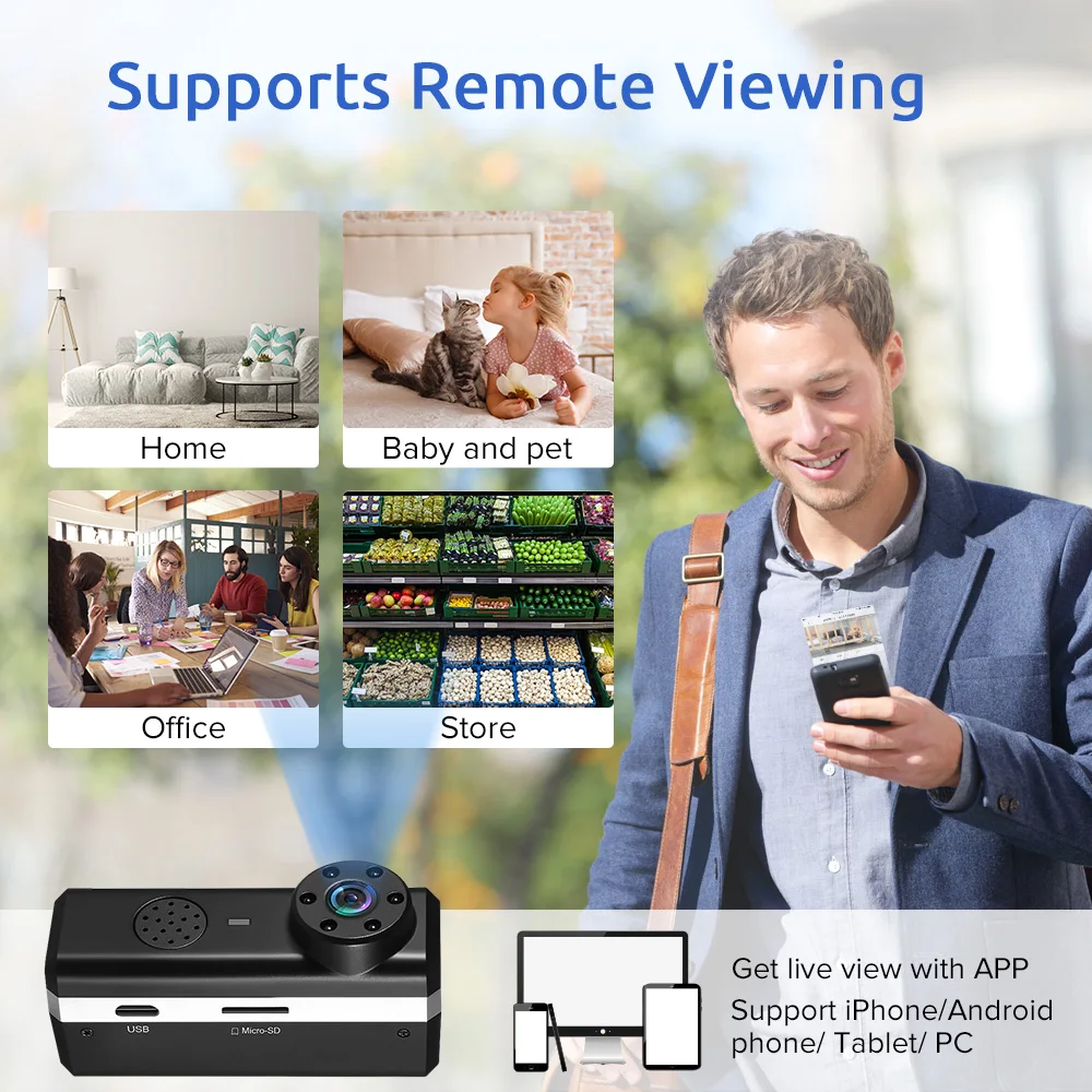 BOBLOV HD 1920x1080P WiFi мини-камера с датчиком движения, ночное видение, беспроводная домашняя камера безопасности, ip-камера