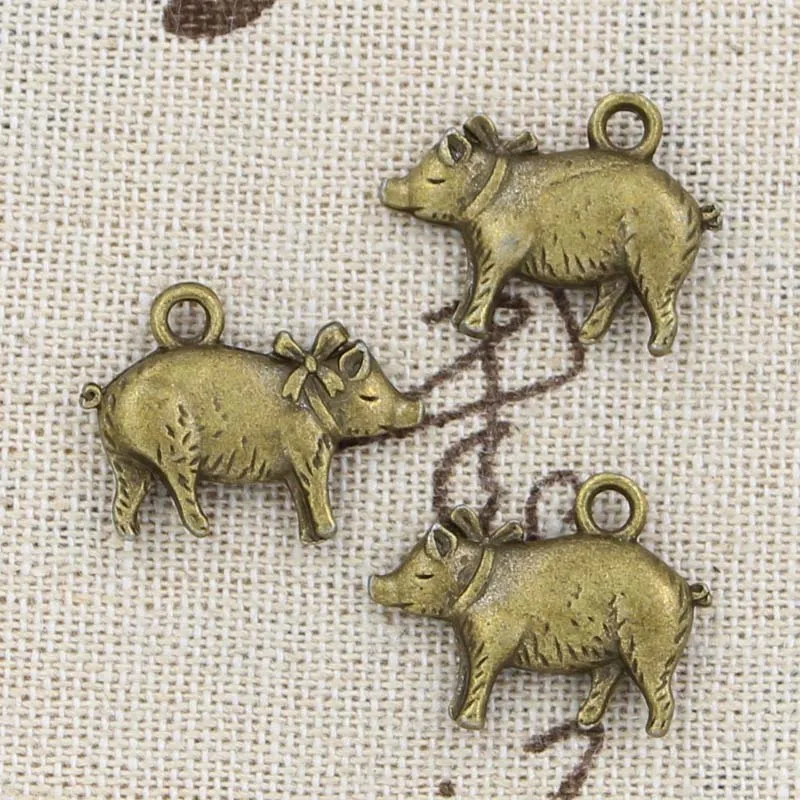 6 шт. Подвески 3D свинья 21x16 мм Античная решений Подвеска fit винтажные бронзовые