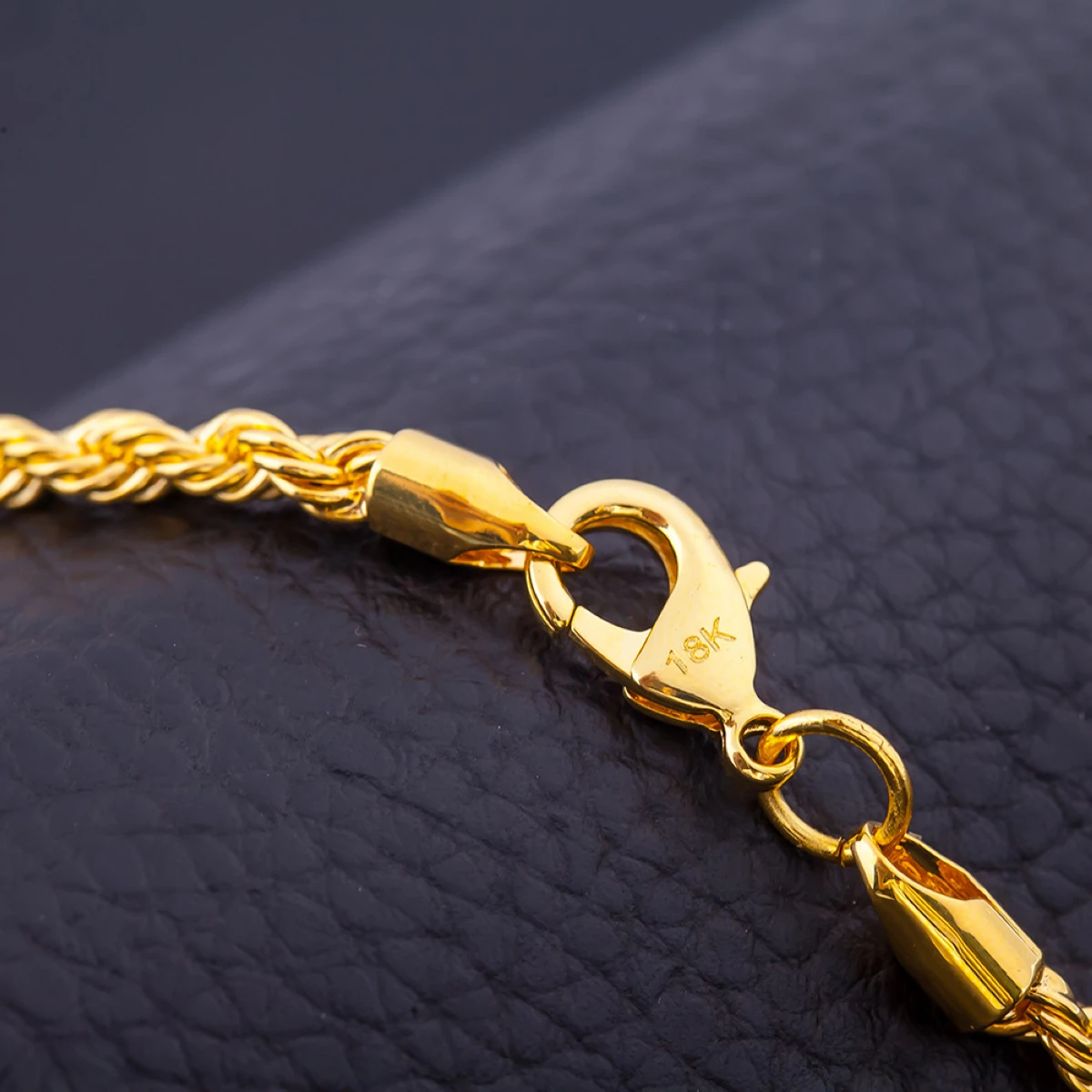 Унисекс Мужские и женские ювелирные изделия из витой веревки покрытые золотом 18