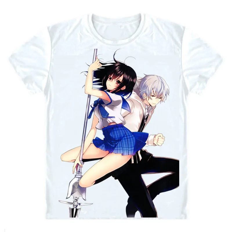 Strike the Blood T-Shirts Multi-style Short Sleeve Shirts Sutoraiku za Buraddo SutoBura Kojou Akatsuki Himeragi Cosplay Shirt | Мужская