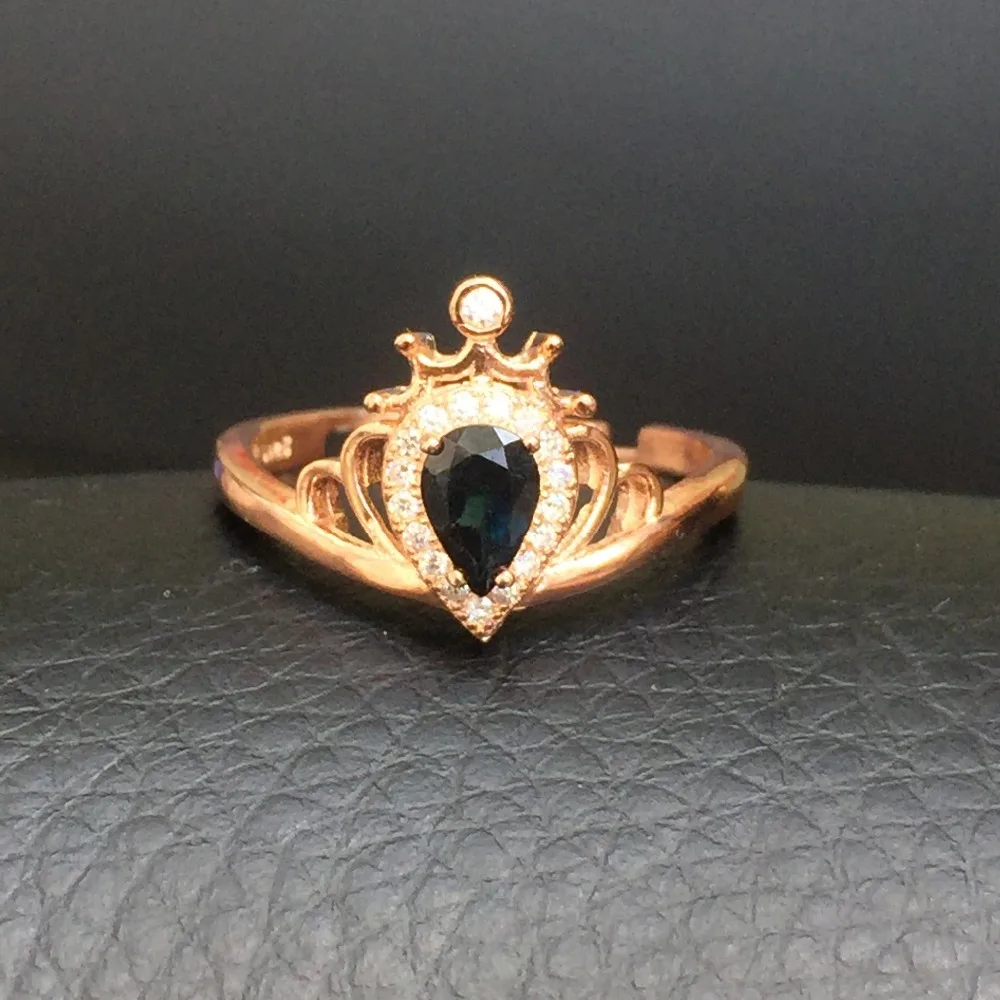 

KJJEAXCMY fine jewelry 925 Silver sapphire ring with natural sapphire ring.