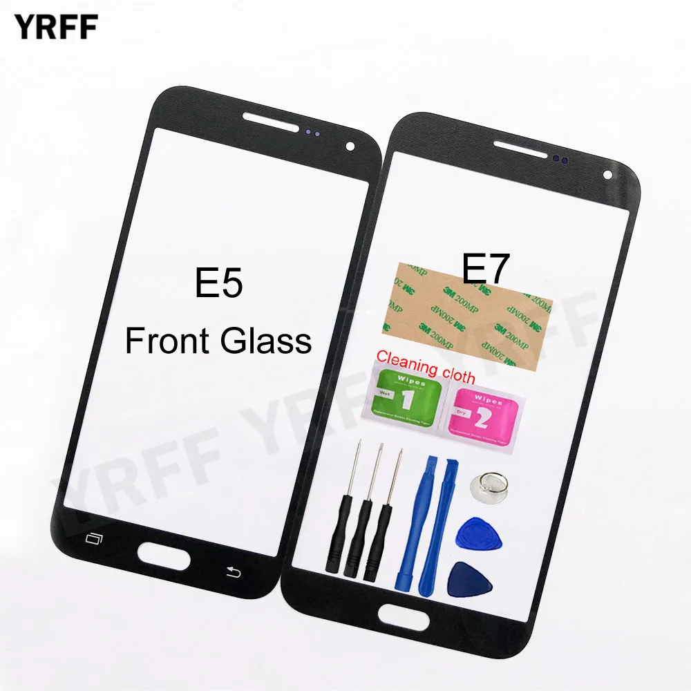 Стекло передней панели для Samsung Galaxy E7 E7000 E5 E5000 E500F переднее стекло (без сенсорной
