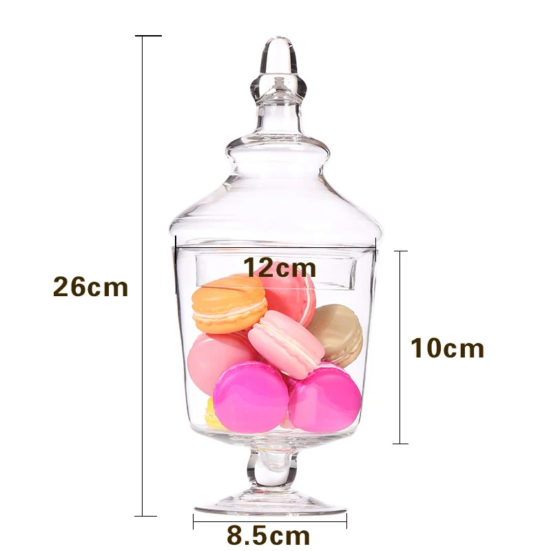 D 800ml Европейская стеклянная банка для конфет, бутылка для хранения с крышкой, креативная стеклянная банка для хранения в гостиную, емкость для десерта, для хранения свадебного торта - Цвет: D 800ml
