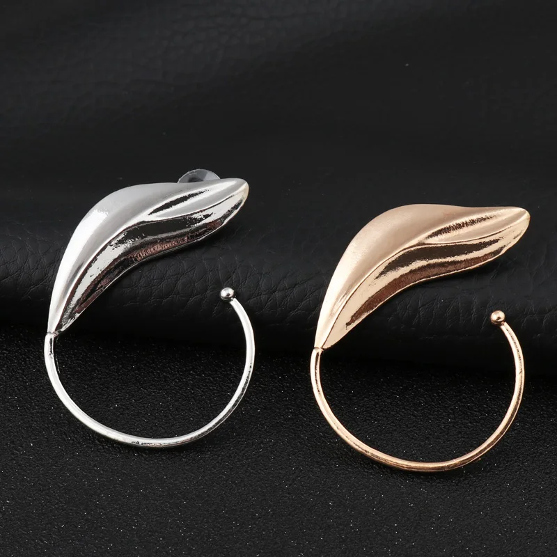 Серьги-гвоздики Seblasy женские в стиле панк с большими массивными листьями