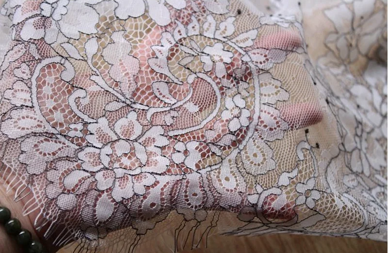3 м/ширина 150 см Изысканная африканская кружевная ткань с ресницами Свадебное