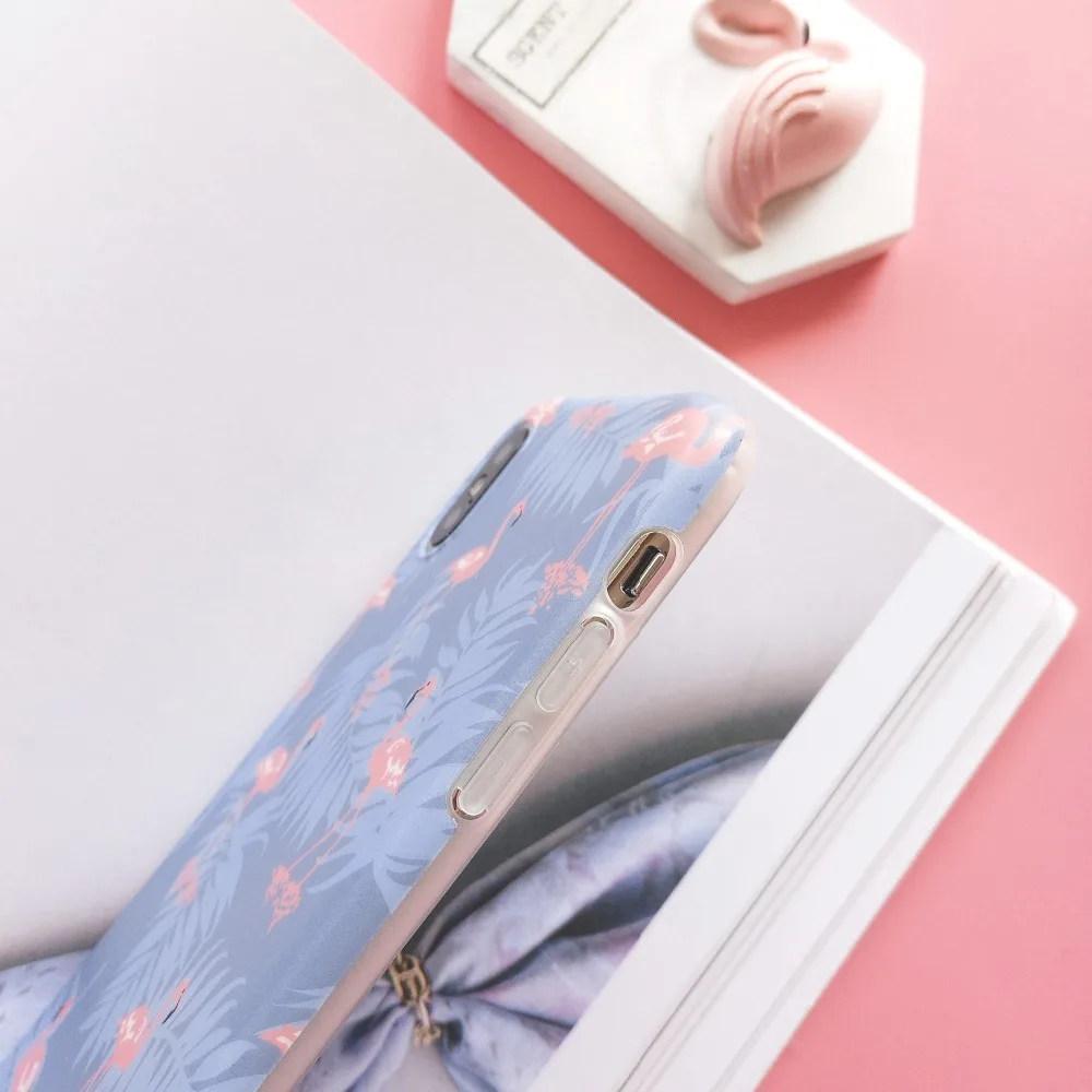 Ourpho Summer fashion mobile phone case for iPhone X XR XS MAX blue cute small animal Case 6 6s 7 8plus Fundas | Мобильные телефоны