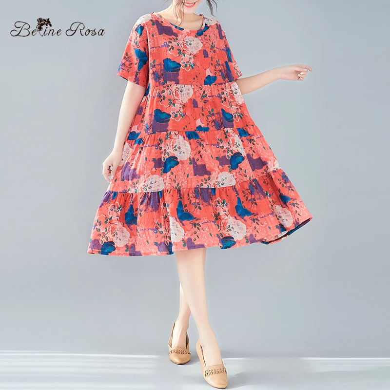 BelineRosa 2019 женская одежда на лето и весну большие размеры Свободные Платья с