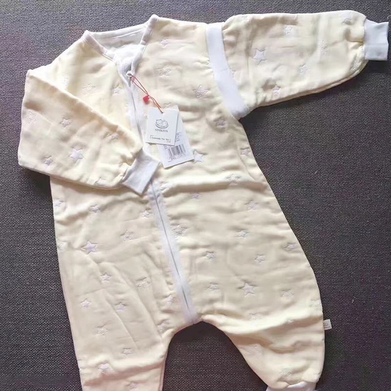 MMKIDS Newborn Baby Bathrobe Pajamas Cotton Separate Sleeve Sleeping wear Cartoon Cloud Babies Kids Sleepers Toddler |