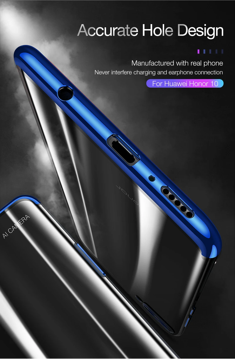 Чехол для huawei Honor 10, мягкий силиконовый тонкий чехол из ТПУ с покрытием, задняя крышка для Honor10 10 10Lite 20 Pro V10 V20, чехол для телефона