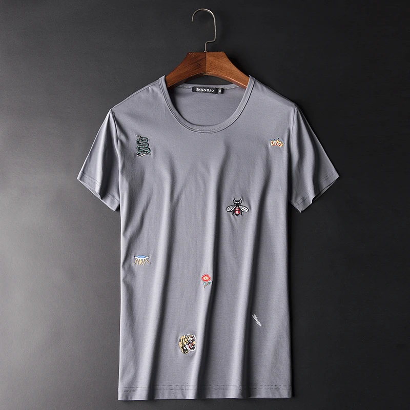 

Designer Brands T shirts 2019 New Brand Fashion Men T-shirts Summer Solid Short Sleeve O-neck Tees 4XL 5XL White Black #9210