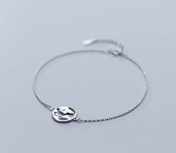 Оригинал INS оригинал. Серебряное ювелирное изделие с картой браслет-цепочка для