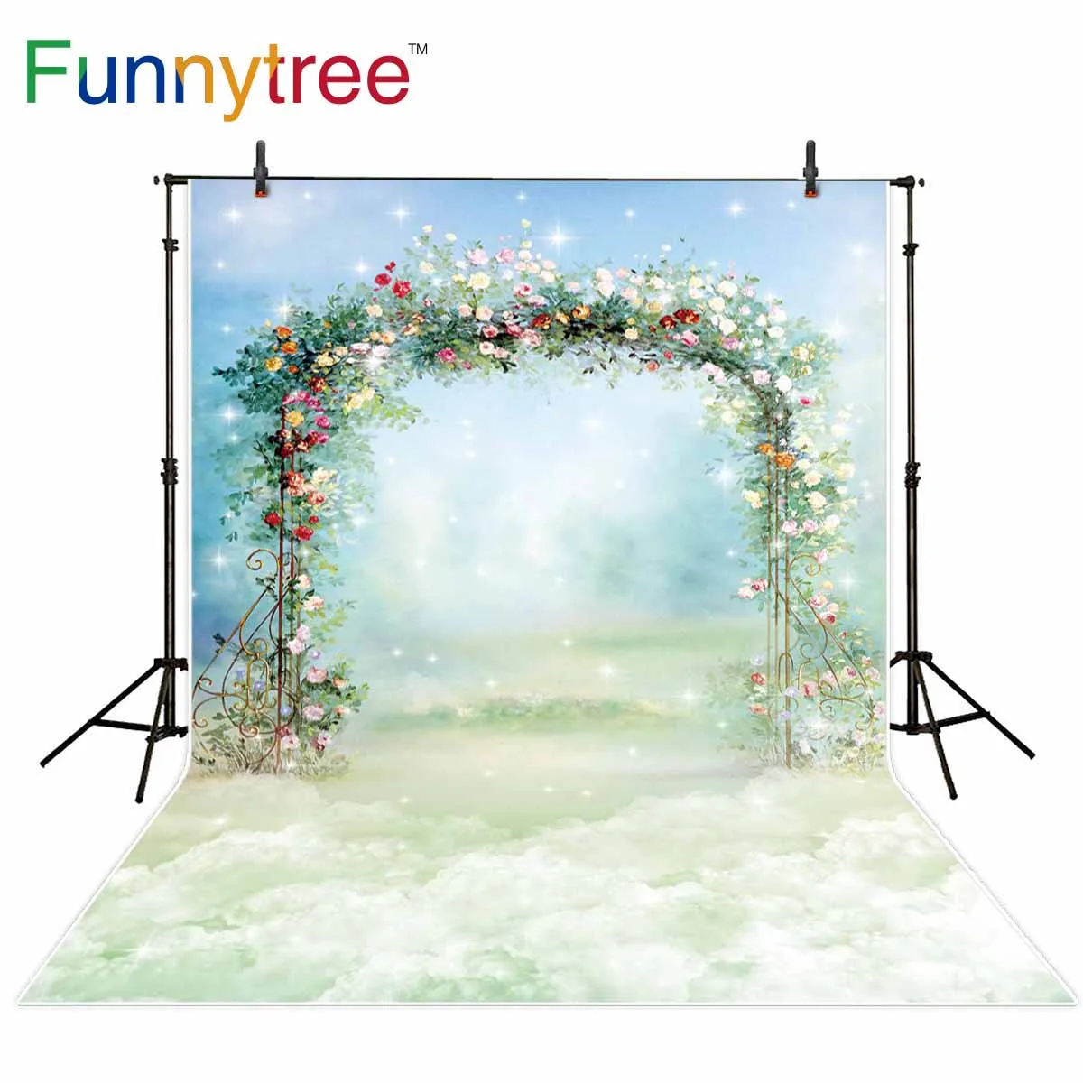 Funnytree акварель цветок Арка Весна Пасха фон романтическая рамка для фотосъемки виниловый Фотофон фотостудия фон ткань