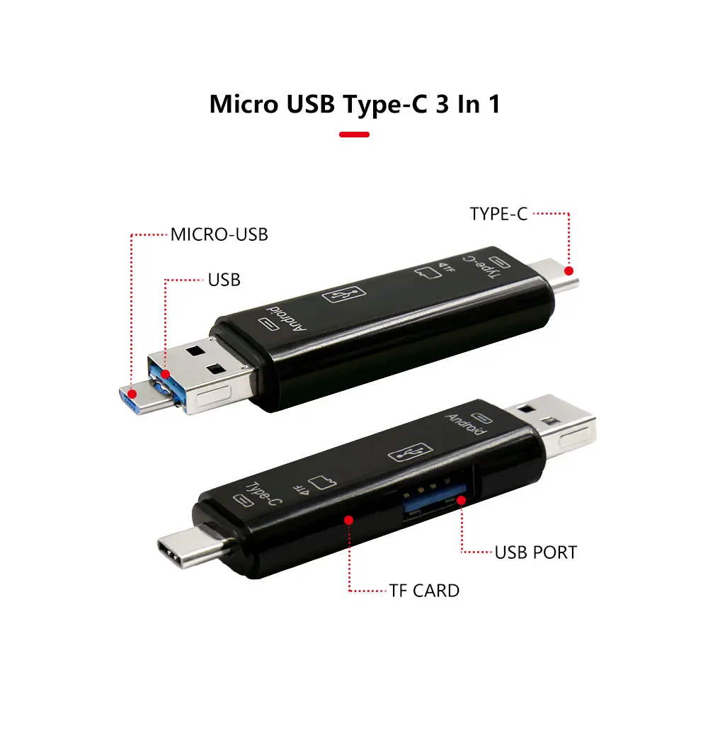 Все в 1 Usb 3,0 кард-ридер высокоскоростной SD TF Micro SD кард-ридер Тип C USB C Micro USB память OTG кард-ридер
