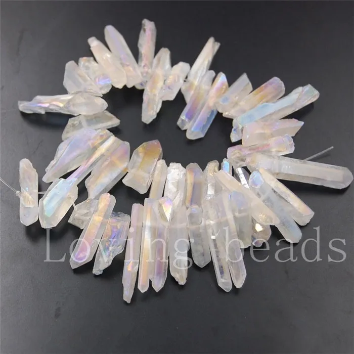 5 нитей/партия бусины с металлическим титановым покрытием 7 дюйма 3x15-6x25 мм |