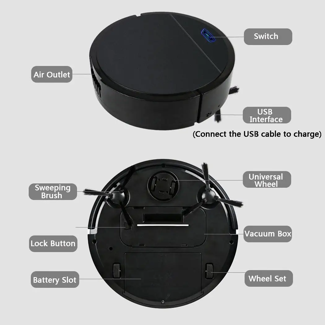 Автоматический перезаряжаемый умный уборочный робот-пылесос для уборки пола