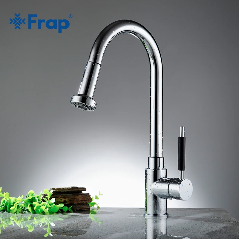 Кухонный кран Frap Y40027 однорычажный серебристый смеситель для кухни с поворотной