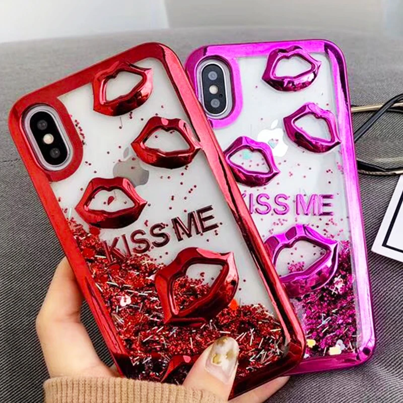 Kerrzil Kiss me Christmas Gold Candy colors Love case For iPhone 7 6 6S 8 Plating Cartoon Phone Cases X 6s Plus |