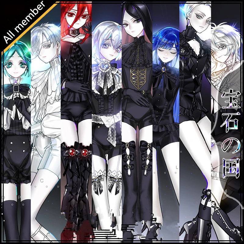 

Anime Cosplay Houseki no Kuni Cosplay Diamond Month's Costume Gothic Lolita Cosplay Costume Summer Uniforms Costume