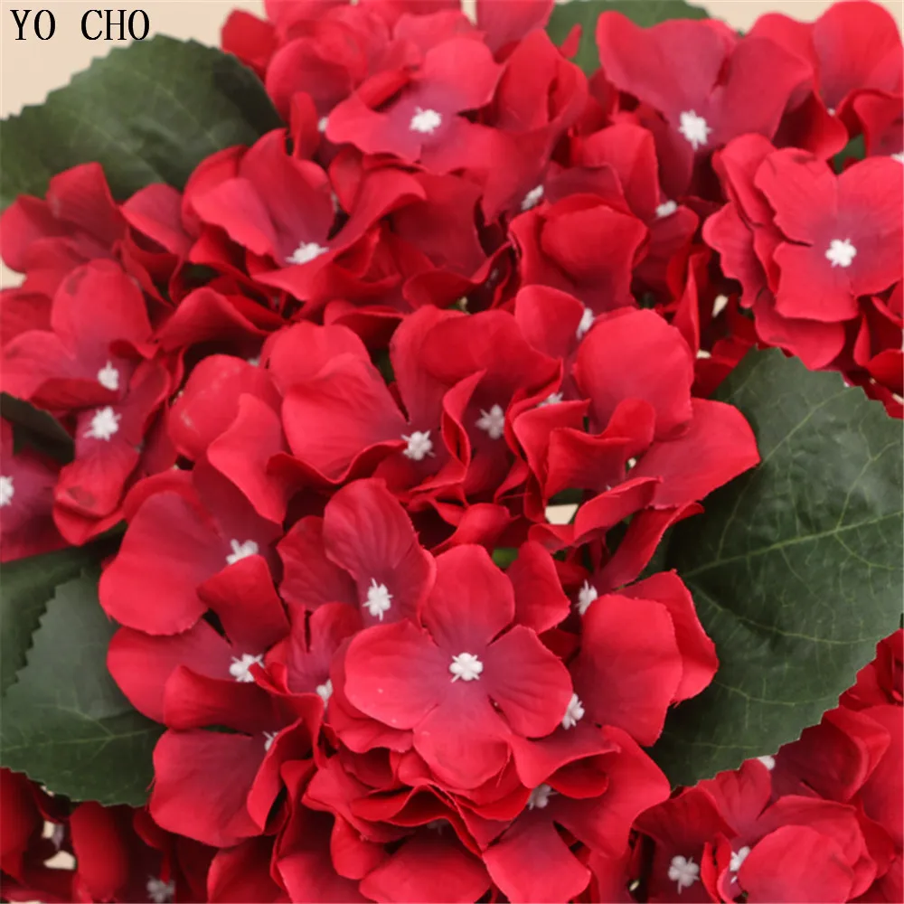 Большой Шелковый букет гортензии искусственные цветы свадебные украшения