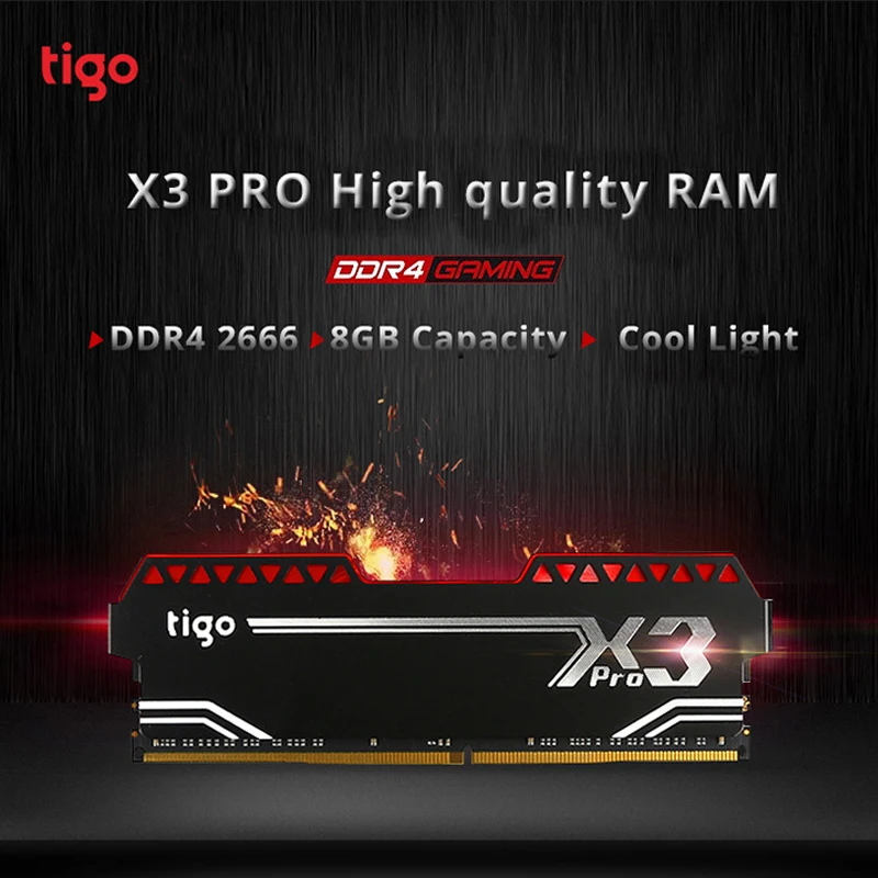 Tigo DDR4 8 Гб ram PC игровая память светодиодный свет для настольного компьютера Gamer ddr