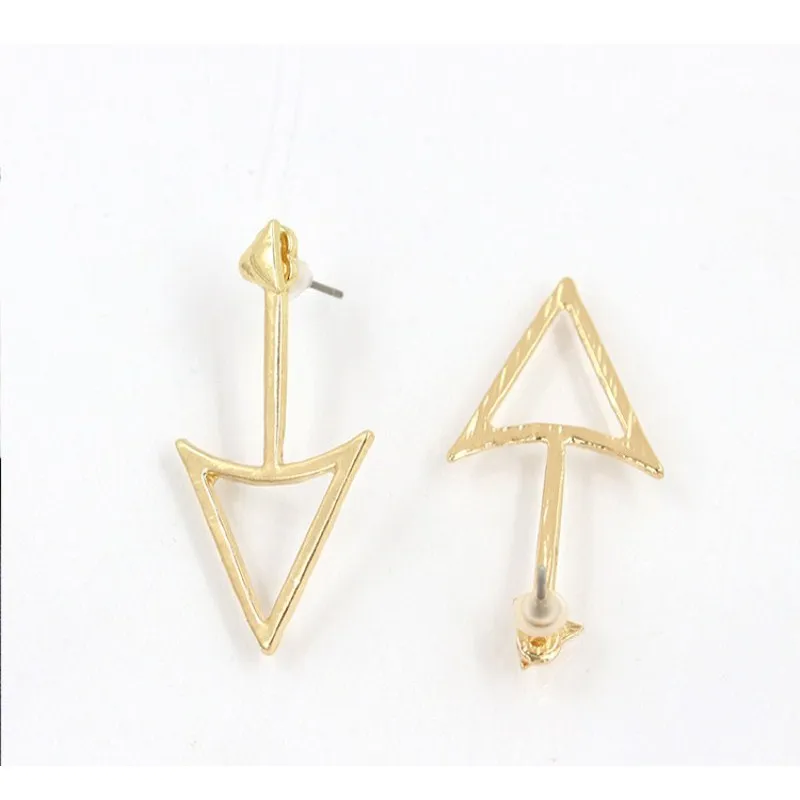 Gold/Silver Metal Ear Jewelry Women Triangle Drop Earrings Elegant Gifts Party Dangle |
