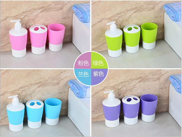 

Разноцветные аксессуары для ванной комнаты, диспенсеры для мыла + держатели для зубных щеток + чашка для зубов, набор для ванной