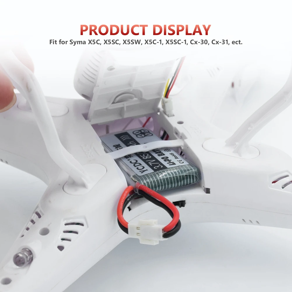 Литий ионный аккумулятор для дрона 3 7 В 850 мА/ч Syma X5C X5SC X5SW квадрокоптера с зарядным