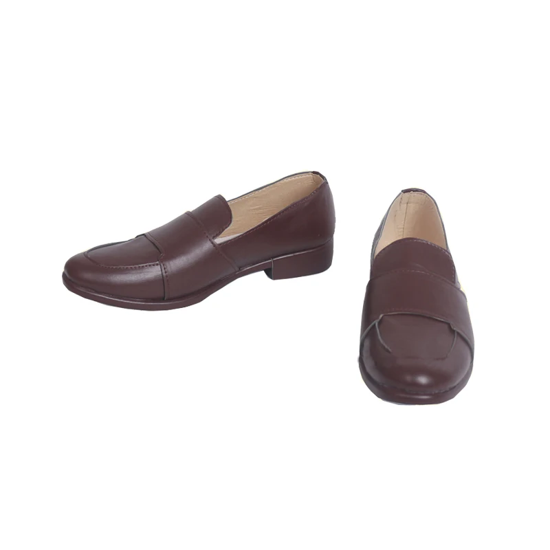 ROLECOS Anime JoJo Bizarre Adventure Cosplay Shoes Kira Yoshikage Cosplay Brown Leather Shoes for Men Cosplay Shoes Customized
