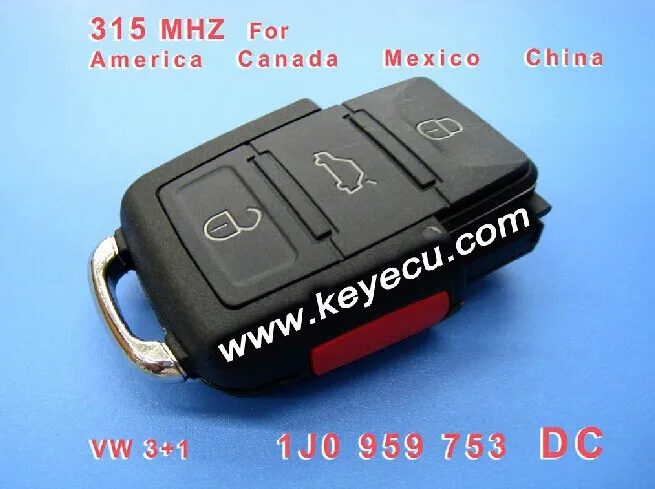 

KEYECU 1J0 959 753 DC 1J0959753DC FLIP KEY REMOTE TRANSMITTER FOR 2002-2005 VOLKSWAGEN BEETLE JETTA 315MHZ With ID48 Chip