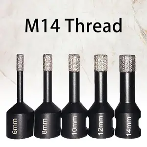 Сухой вакуумный паяный сердечник сверла керамическая плитка отверстие пила гранит мрамор Сверла M14 резьба профессиональное высокое качество