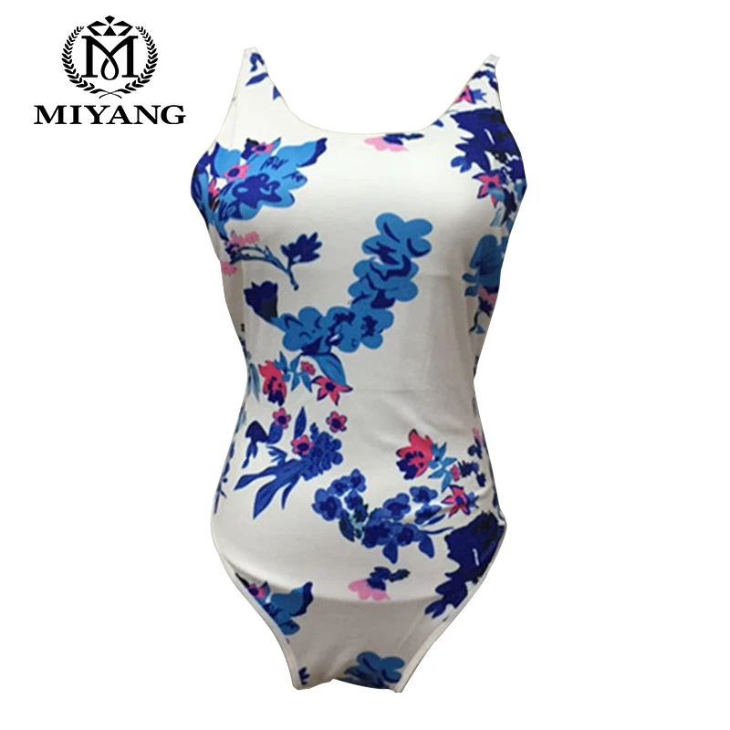 2017 New One Piece Swimsuit Sexy Floral Print Monokini Bandage Swimwear Women Bathing Suit Halter Backless Biquini TankiniRU131 | Спорт и