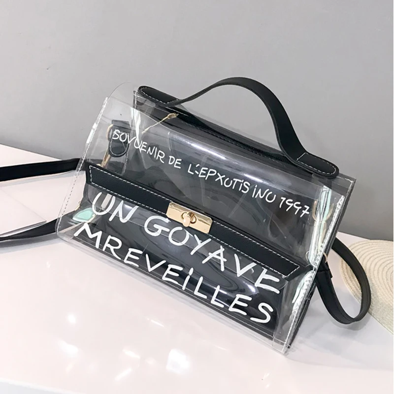 Женская прозрачная сумка мессенджер пляжная на плечо новинка 2019|Сумки с ручками|
