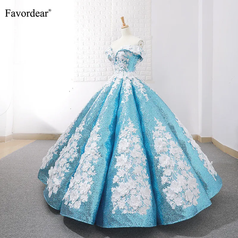 Favordear Off The Shoulder Applique Spray Gold Evening Dress Vestidos De Fiesta Generous Pleated High End Formal Party Dress