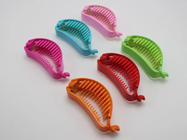8 Mixed Color Plastic Banana Clips Hair Claw Ponytail Holder 75mm for DIY Craft | Украшения и аксессуары
