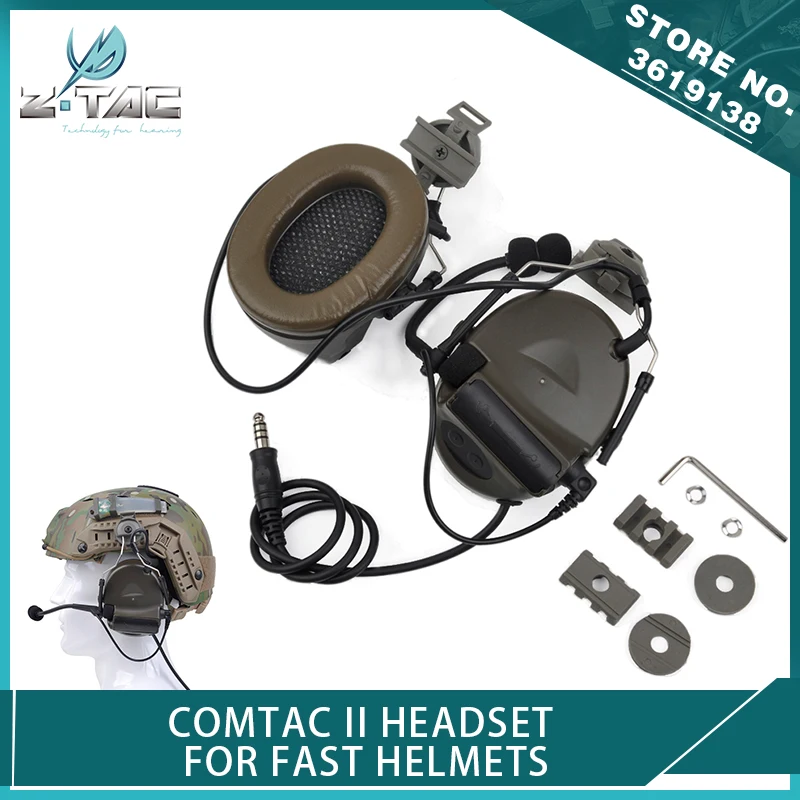 

Комплект для наушников Z-Tactical Airsoft Comtac II, комплект с адаптером для шлема zPeltor, с шумоподавлением, для быстрых шлемов