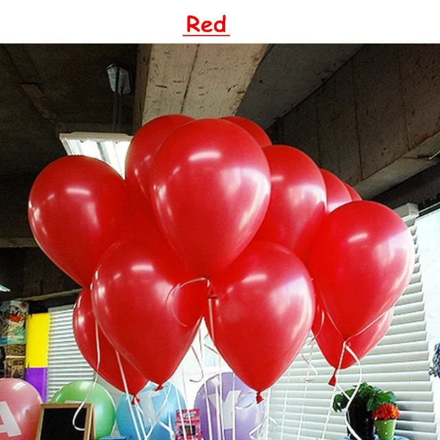 Red 10 шт. на день рождения воздушные шары 10 дюймов 1,5g латекса воздушный шар с гелием утолщение жемчужные вечерние шар вечерние бальные детские игрушки шарики для свадьбы - Цвет: Red
