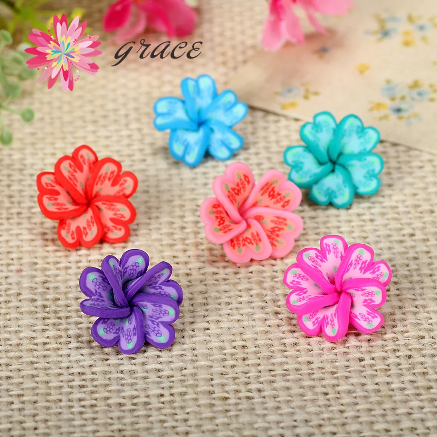 20 шт. 18 мм НОВЫЕ антикварные полимерные глины Плюмерия цветы бусины с плоским