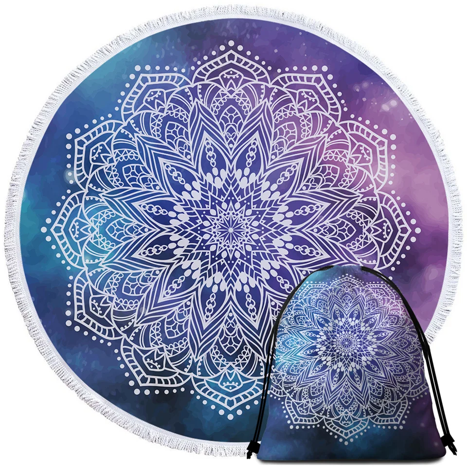 Постельное белье Outlet Boho Мандала круглое пляжное полотенце розовая кисточка гобелен для девочек йога коврик богемный цветочный принт Toalla одеяло 150 см