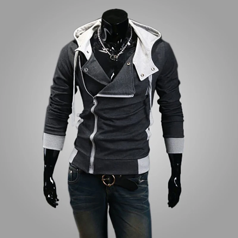 

Men Casual Long Sleeve Slim Fit Size Zipper Hoodies Sweatshirt Jacket Outwear