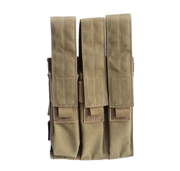 TTGTACTICAL Molle тактический, тройной Пистолет подсумок для KRISS MP7 журнал военный Molle тройной подсумок - Цвет: TAN