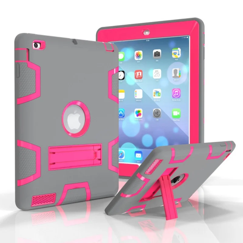 greyR Модный бронированный чехол для IPad Mini 1 2 3 безопасный сверхпрочный силиконовый Жесткий чехол для IPad Mini 1 2 3 7,9 дюймов чехол для планшета+ пленка+ ручка - Цвет: greyR