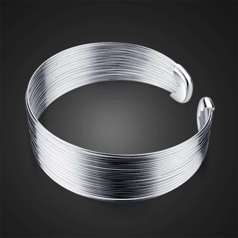 Женский эластичный браслет из серебра 925 пробы|bangle bracelet|fashion bangle braceletstretch |