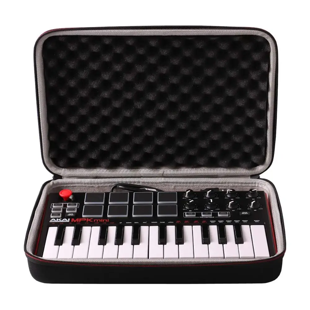 Дорожный Чехол LTGEM для Akai Professional MPK Mini MKII и Play | 25 клавишный USB MIDI Барабанный коврик