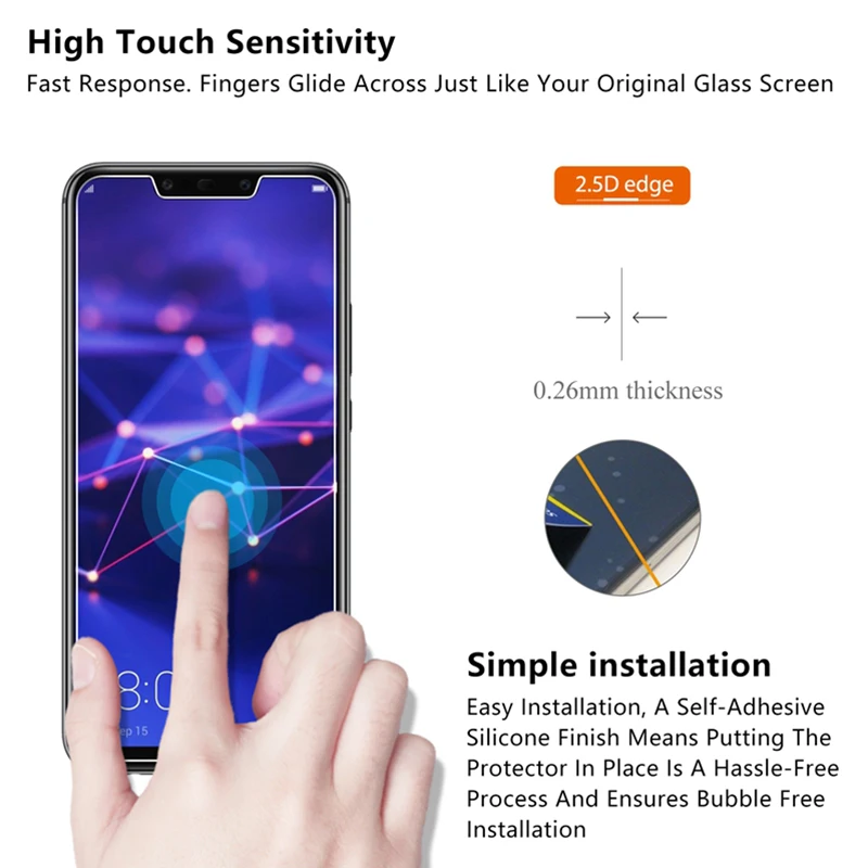 2 шт. не полная защита для Huawei P30 P20 Mate20 pro экрана Honor 10 V20 8X Lite Защитная пленка