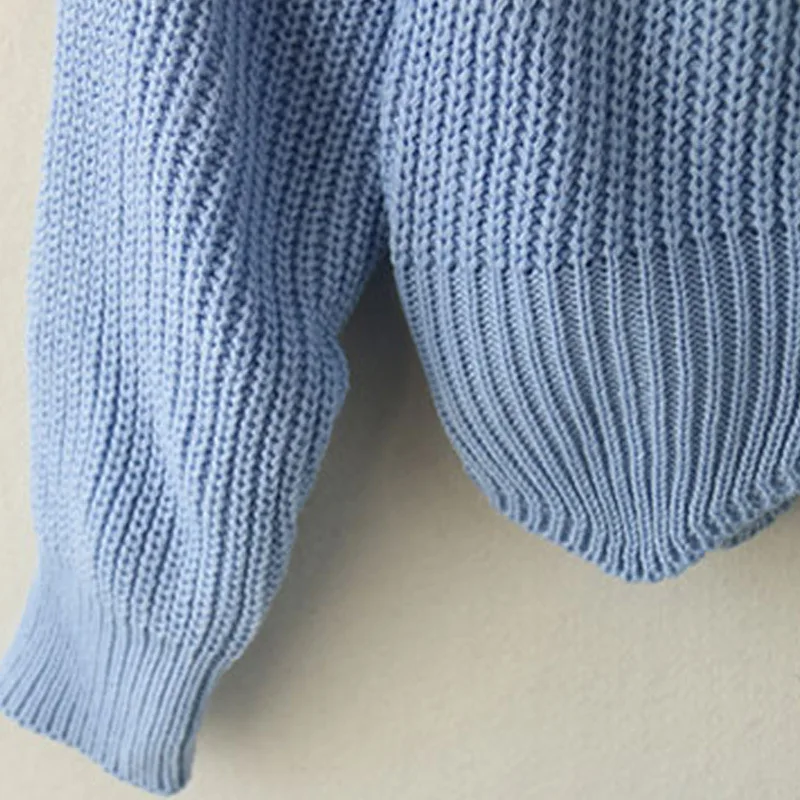 Женский трикотажный свитер с круглым вырезом и длинным рукавом | Женская одежда