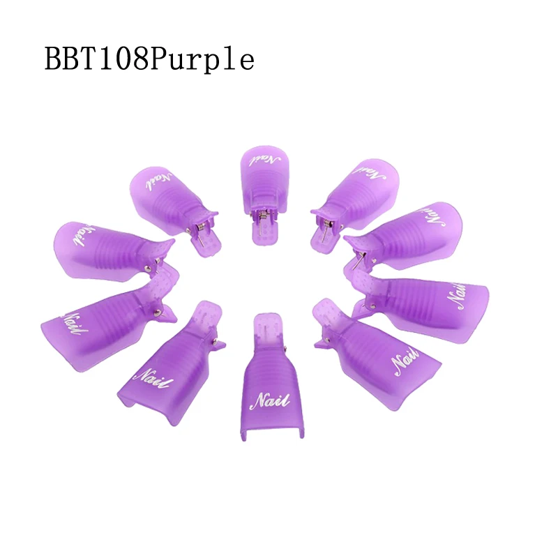 BBT108Purple Инструменты для дизайна ногтей, средство для удаления кутикулы, набор для снятия Обертывания, средство для снятия лака для ногтей, ватная салфетка, УФ-гель для снятия лака, замачивающий колпачок, маникюрный набор - Цвет: BBT108Purple