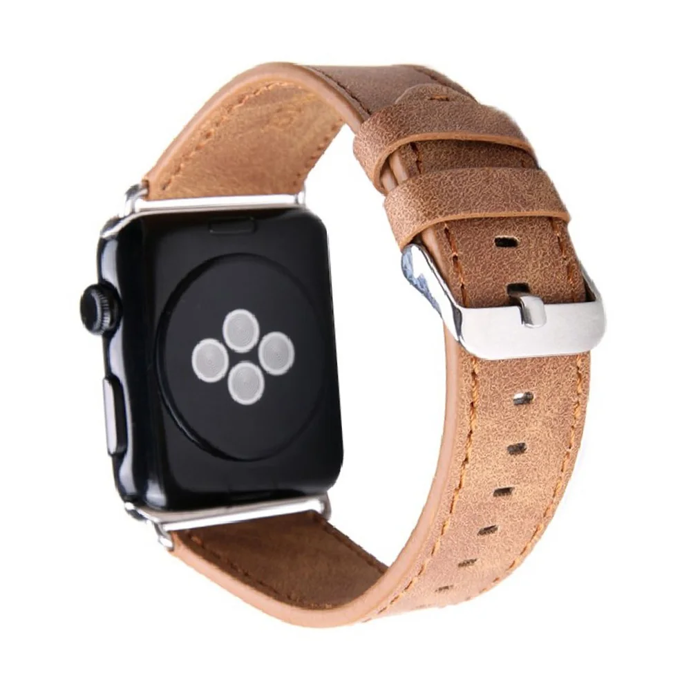 Мужской/женский кожаный ремешок для часов Apple Watch Series 5 4 3 2 1 ремешок для iWatch 5 браслет 44 мм/42 мм/40 мм/38 мм ремешок для часов