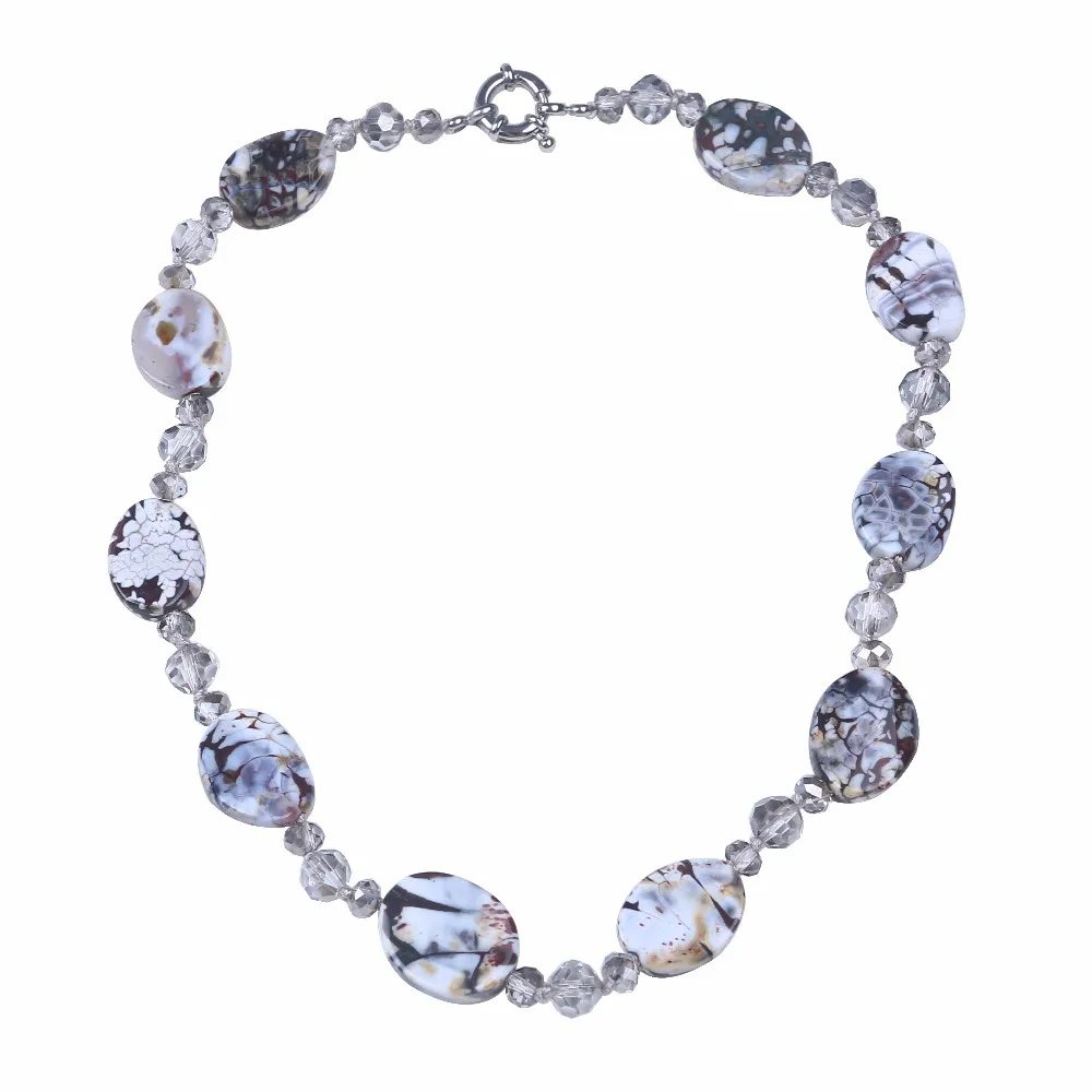 New natural stone necklace popular with crystal handmade choker femme jewelry | Украшения и аксессуары