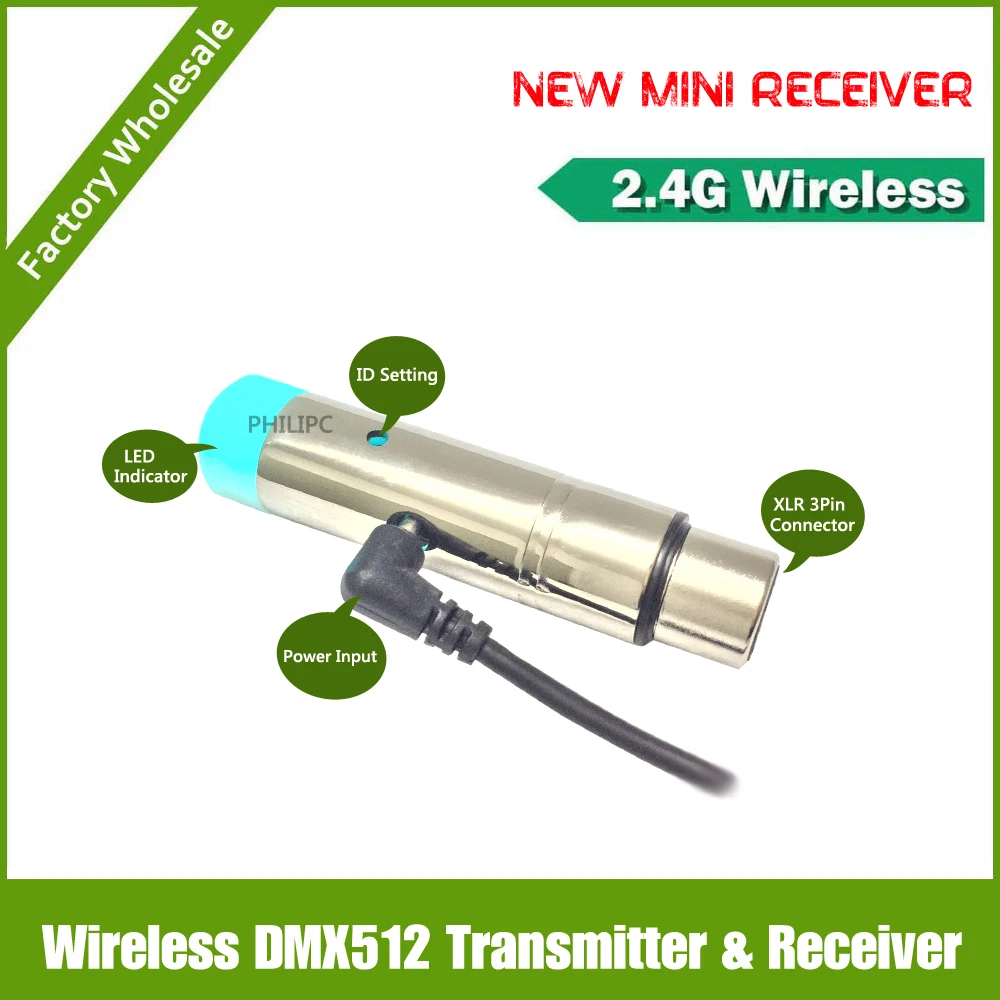 Лучшее качество! 2 4G беспроводной dmx512 передатчик приемник 3 штекера и 10 гнезд